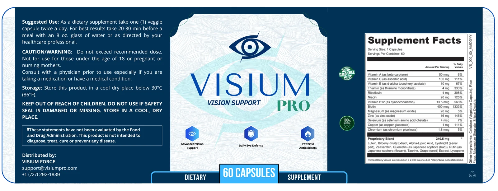 VisiumPro Ingredients